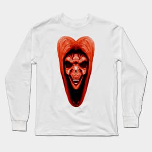 Red Haired Skull Long Sleeve T-Shirt